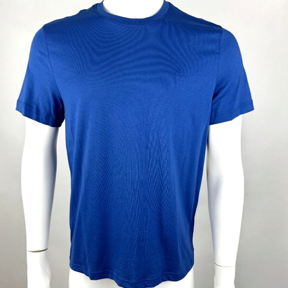 Michael Kors Short Sleeve Tee Mens M NWT $60 Crew Neck Stretch Cotton Blue